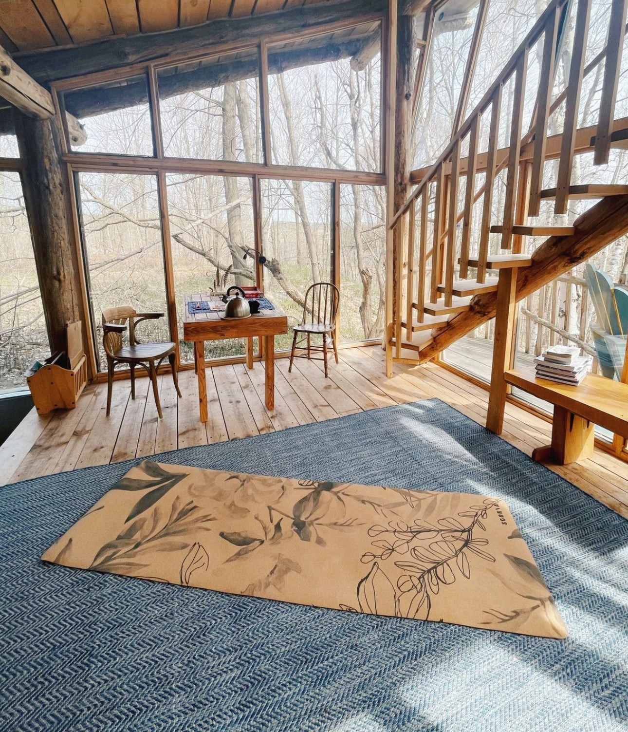 X-TALL Blossom Cork Yoga Mat | 6'7 Long | 4.5MM