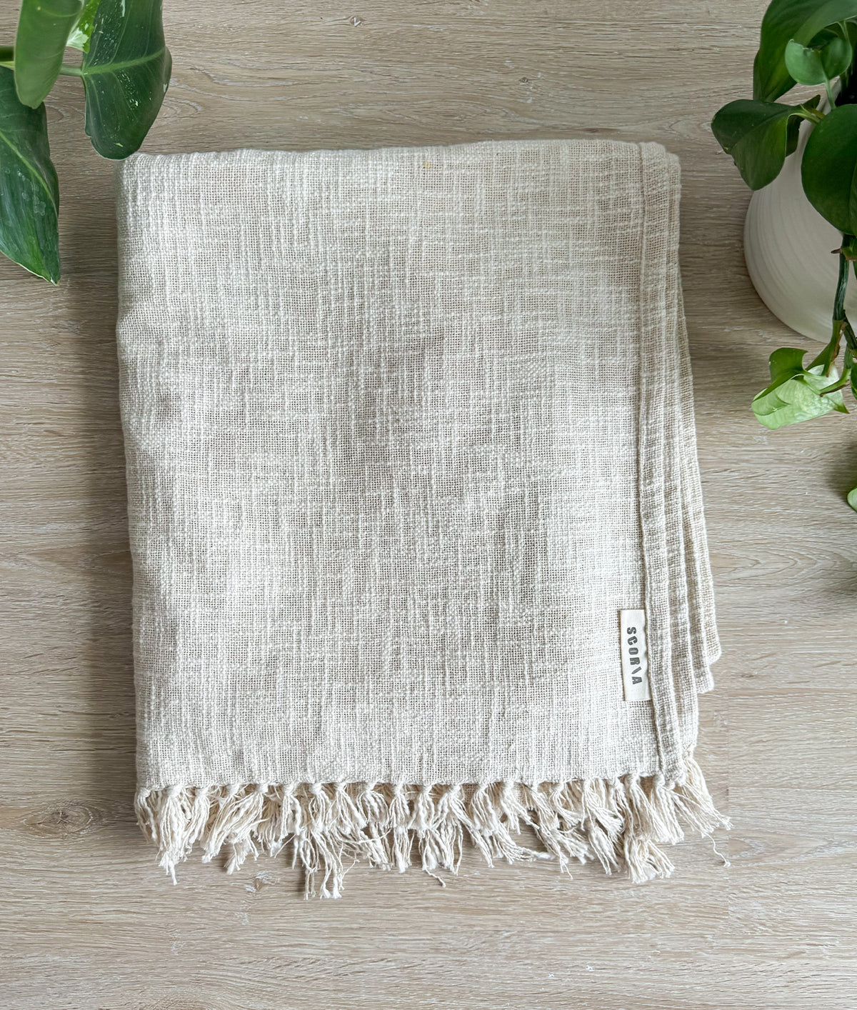 Lightweight Cotton Yoga Blanket with Fringe | Organic & Eco-Friendly
