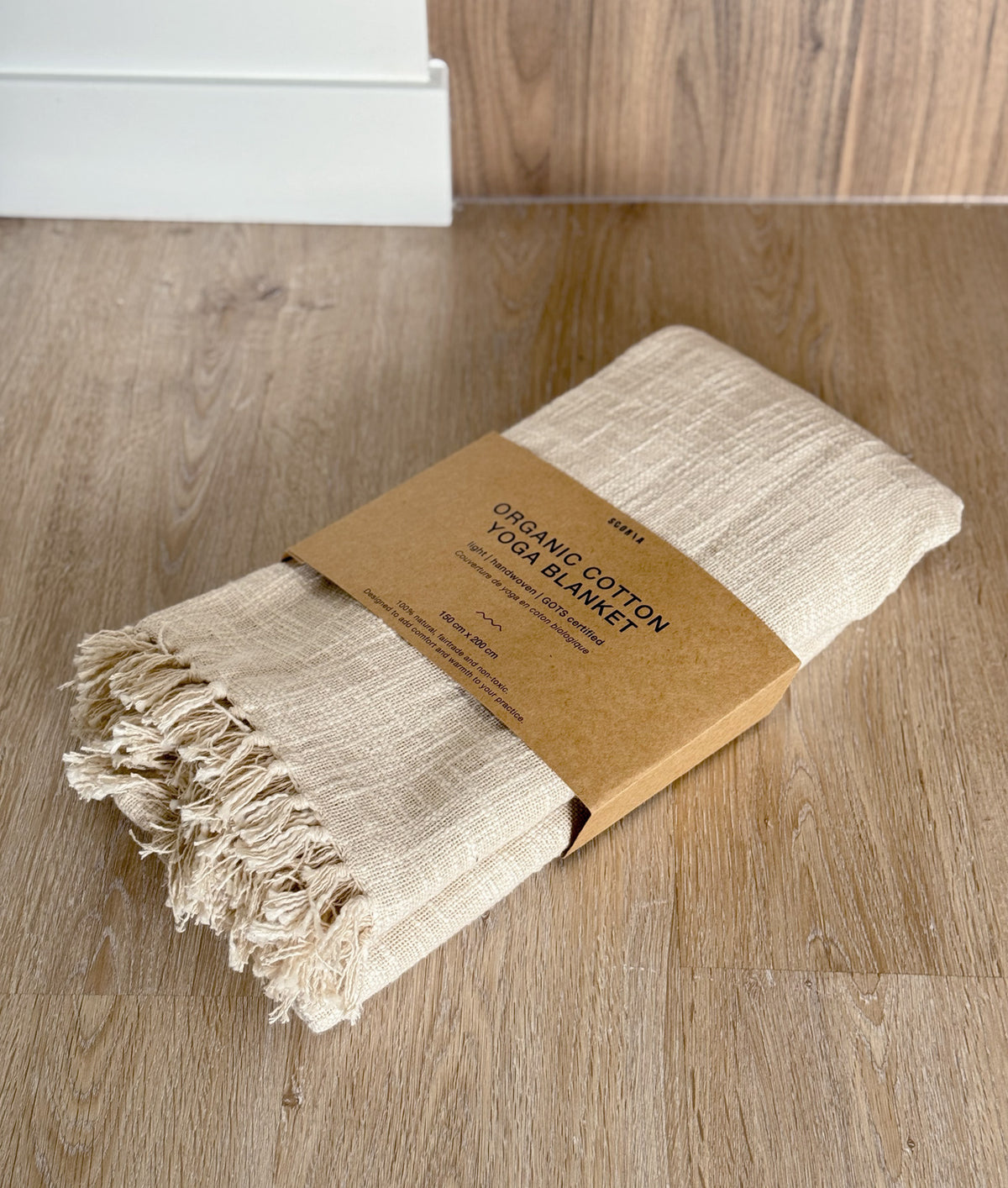Lightweight Cotton Yoga Blanket with Fringe | Organic & Eco-Friendly