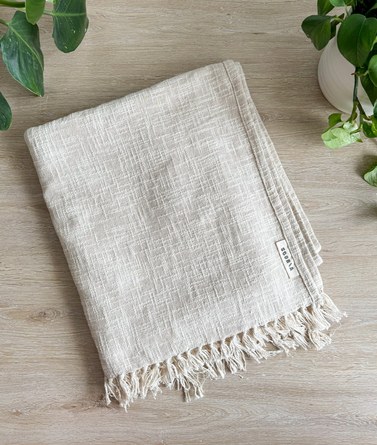 Lightweight Cotton Yoga Blanket with Fringe | Organic & Eco-Friendly
