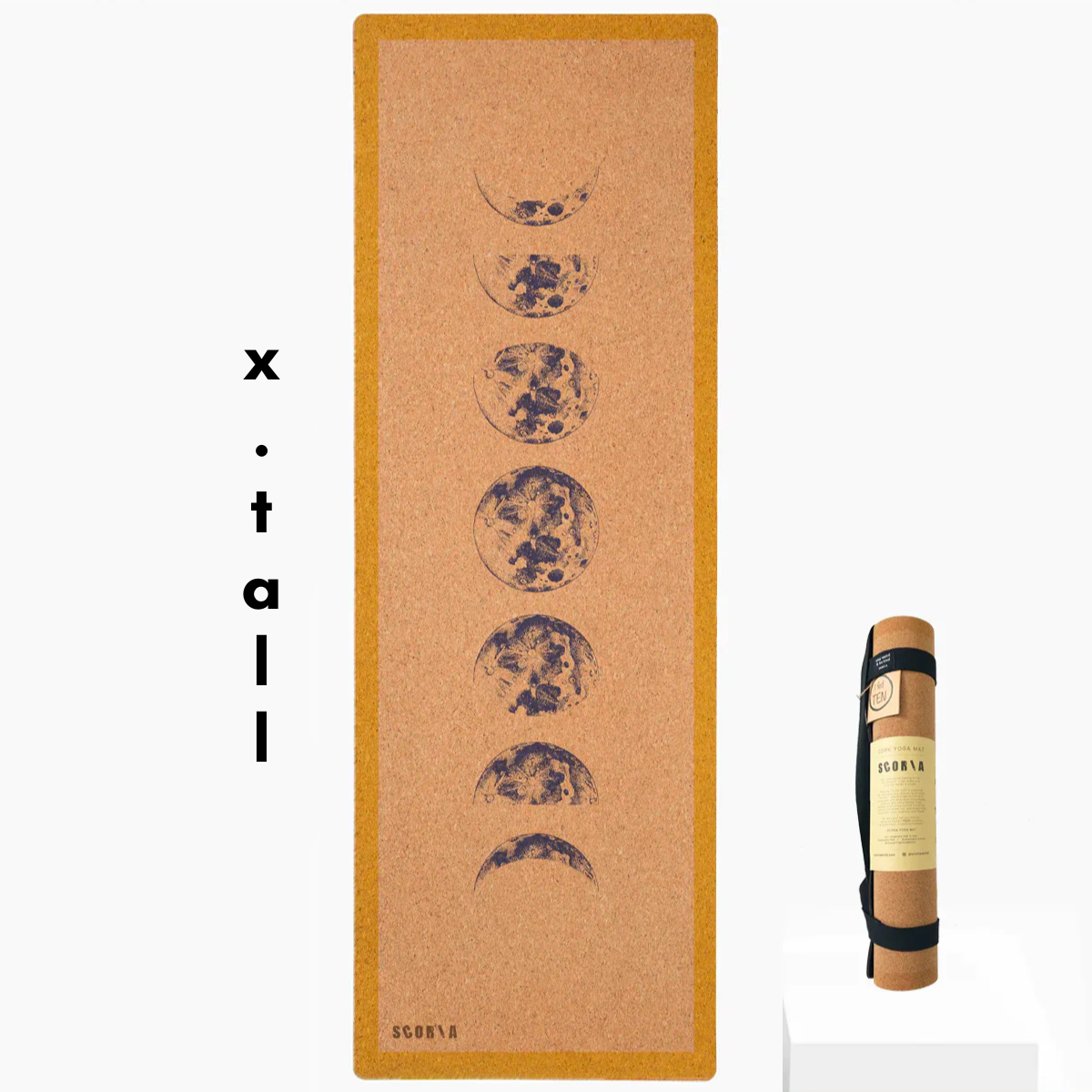 X-Tall Moon Phases Yoga Mat | 6'7 Long | 4.5MM