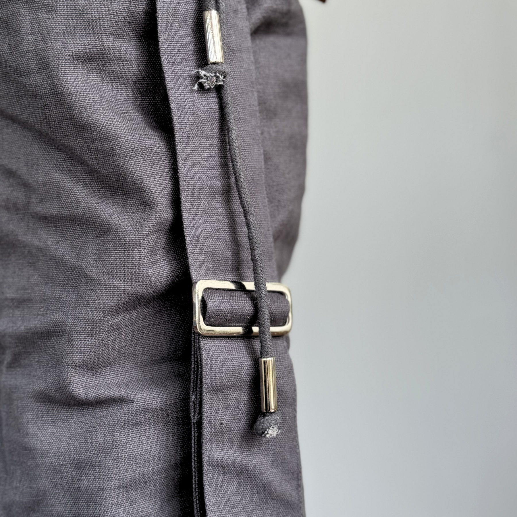 Scoria Yoga Mat Bag Organic Cotton with Adjustable Straps Sustainable Fairtrade and Ethical Grey 5