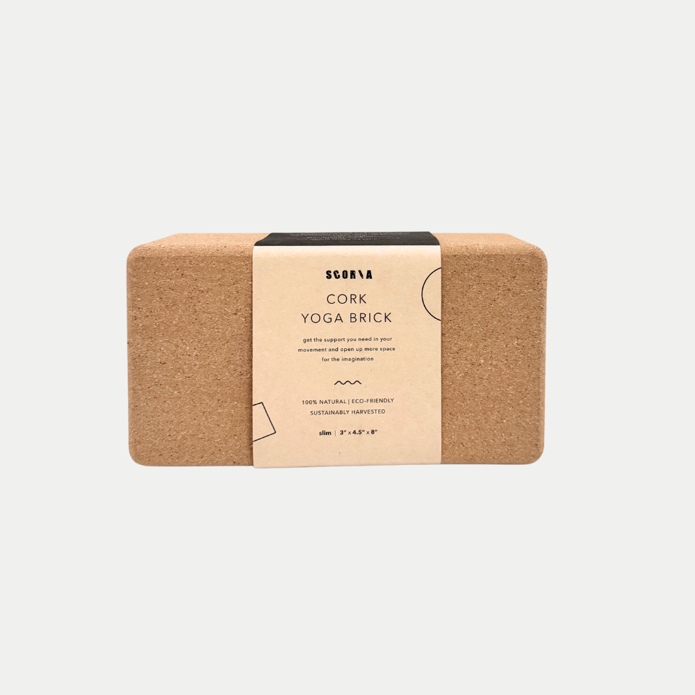 PAIR OF SLIM CORK YOGA BLOCKS | 3x4.5x8.5"