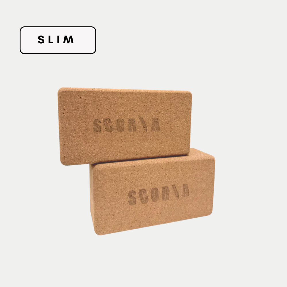 PAIR OF SLIM CORK YOGA BLOCKS | 3x4.5x8.5"