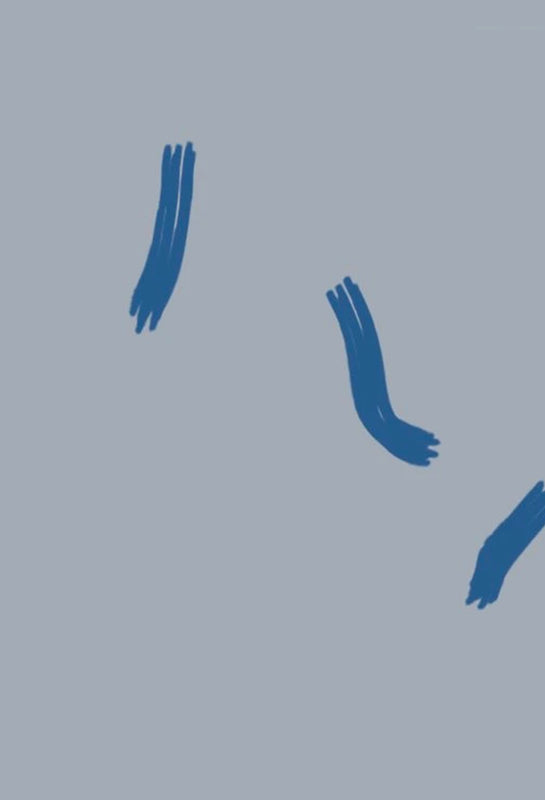 Paint brush strokes on a blue background