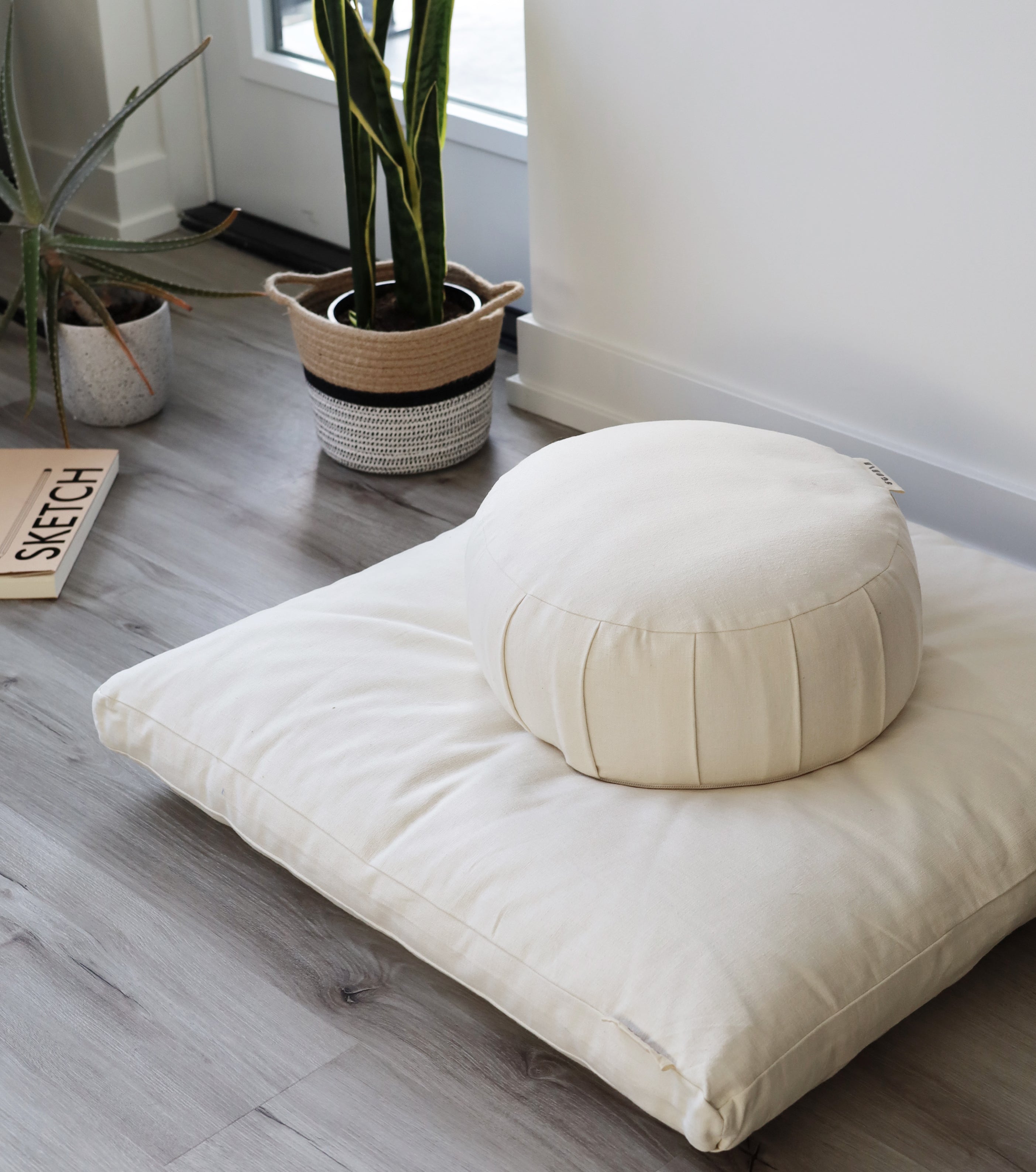 Zabuton Natural & Organic Meditation Mat | Ivory White