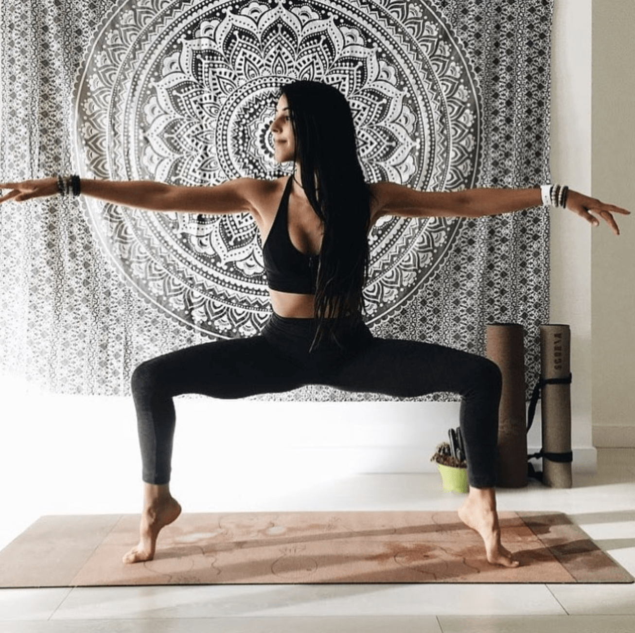 Alignment Cork Yoga Mat (3.5MM) - Scoria