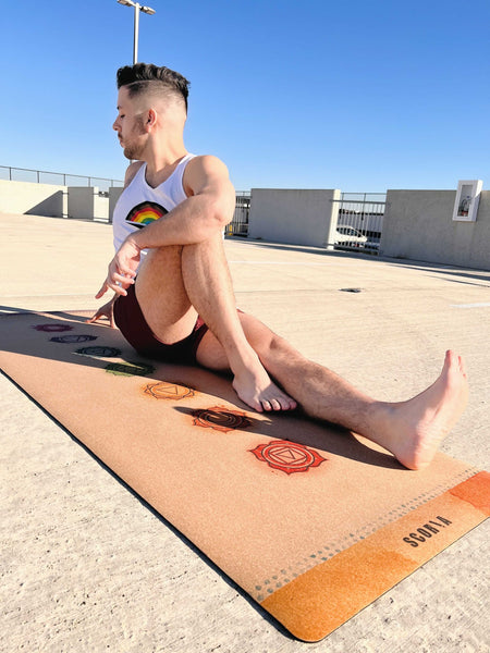Yoga Studio alignment cork yoga mats (4mm) - takegoodcare.