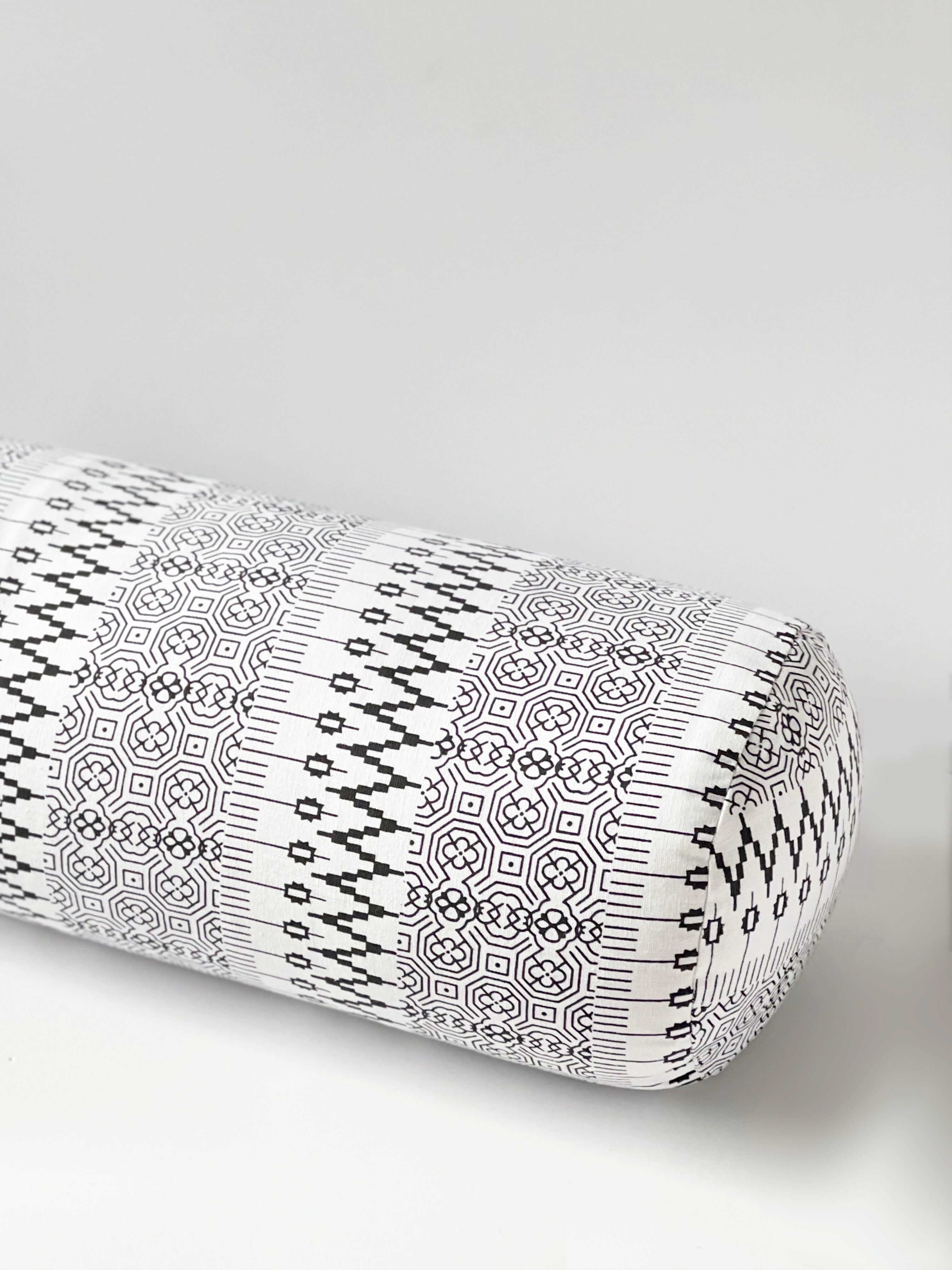 Natural & Organic Yoga Bolster | Black & White Print