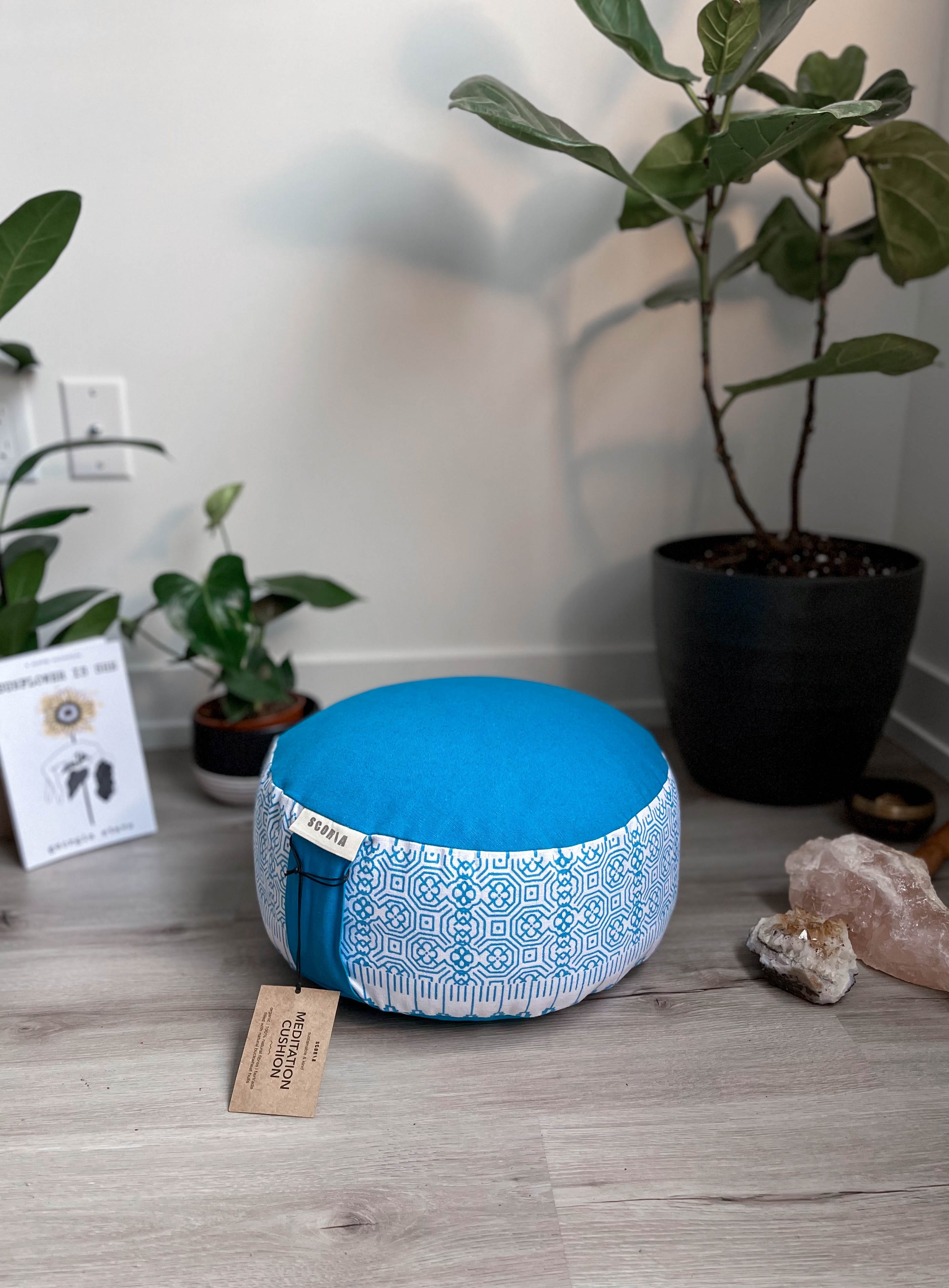scoria's organic natural sustainable ethical environmental round meditation cushions