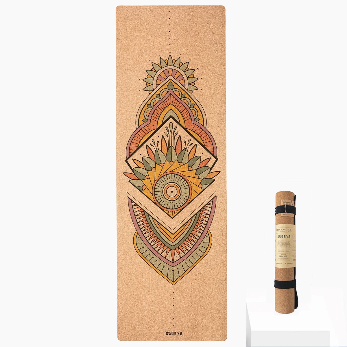 Tapis de yoga en liège Mandala | 4,5 mm | Édition collaborative