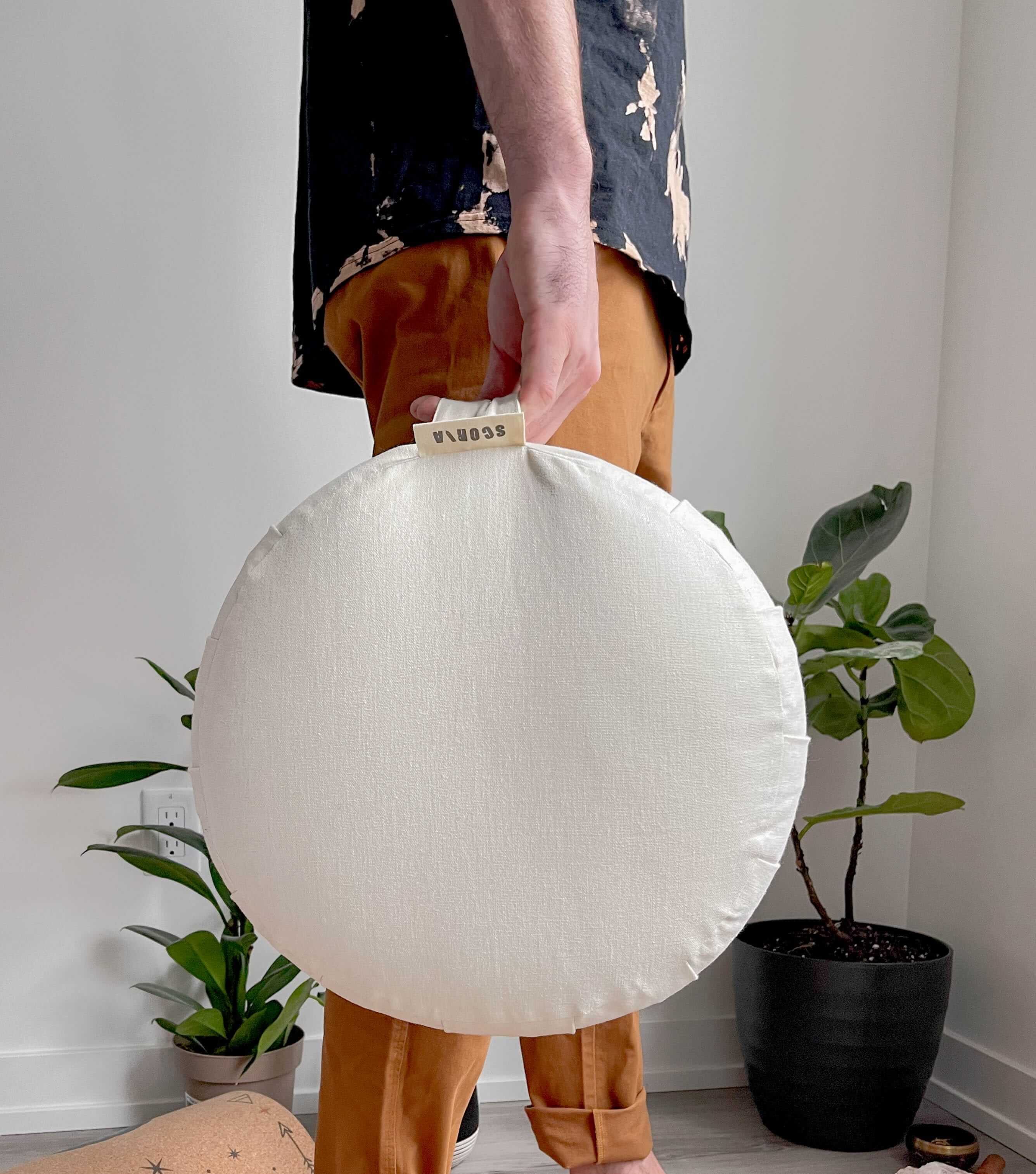 Zafu Natural Meditation Cushion | Ivory White