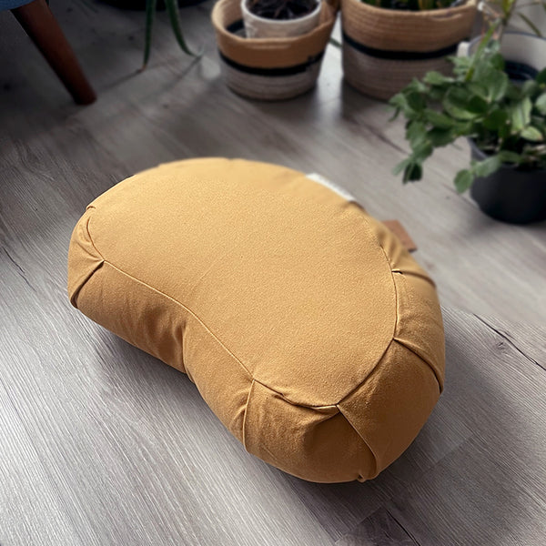 Crescent Natural Meditation Cushion | Amber Gold