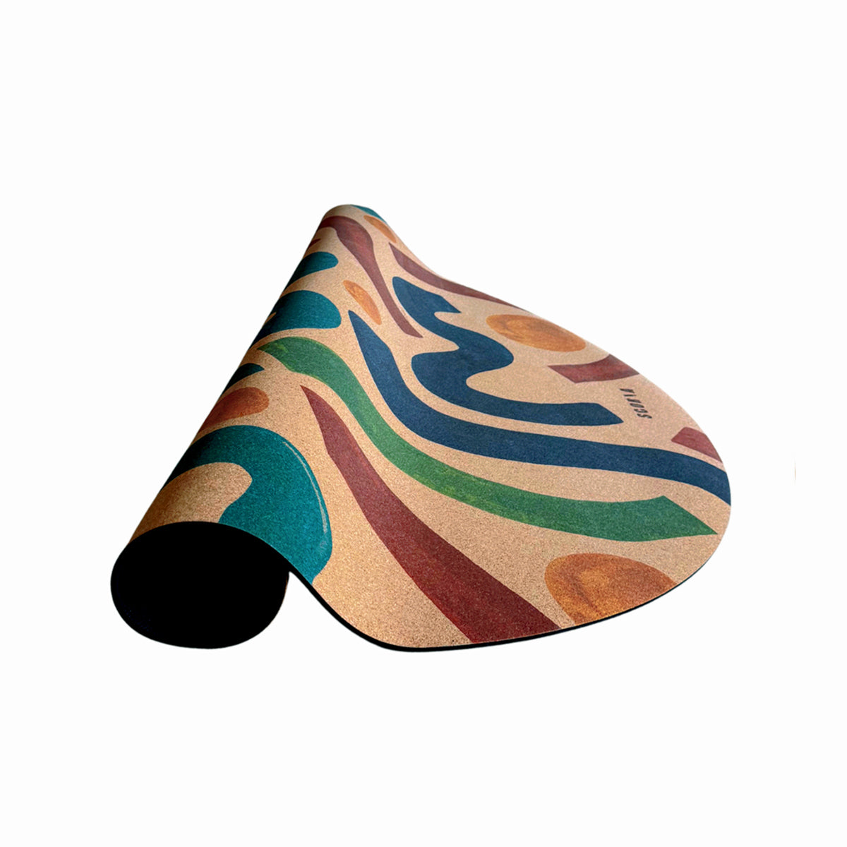 Color Strokes Round Cork Yoga Mat | Multi-use Kids & Baby Mat | 47" dia