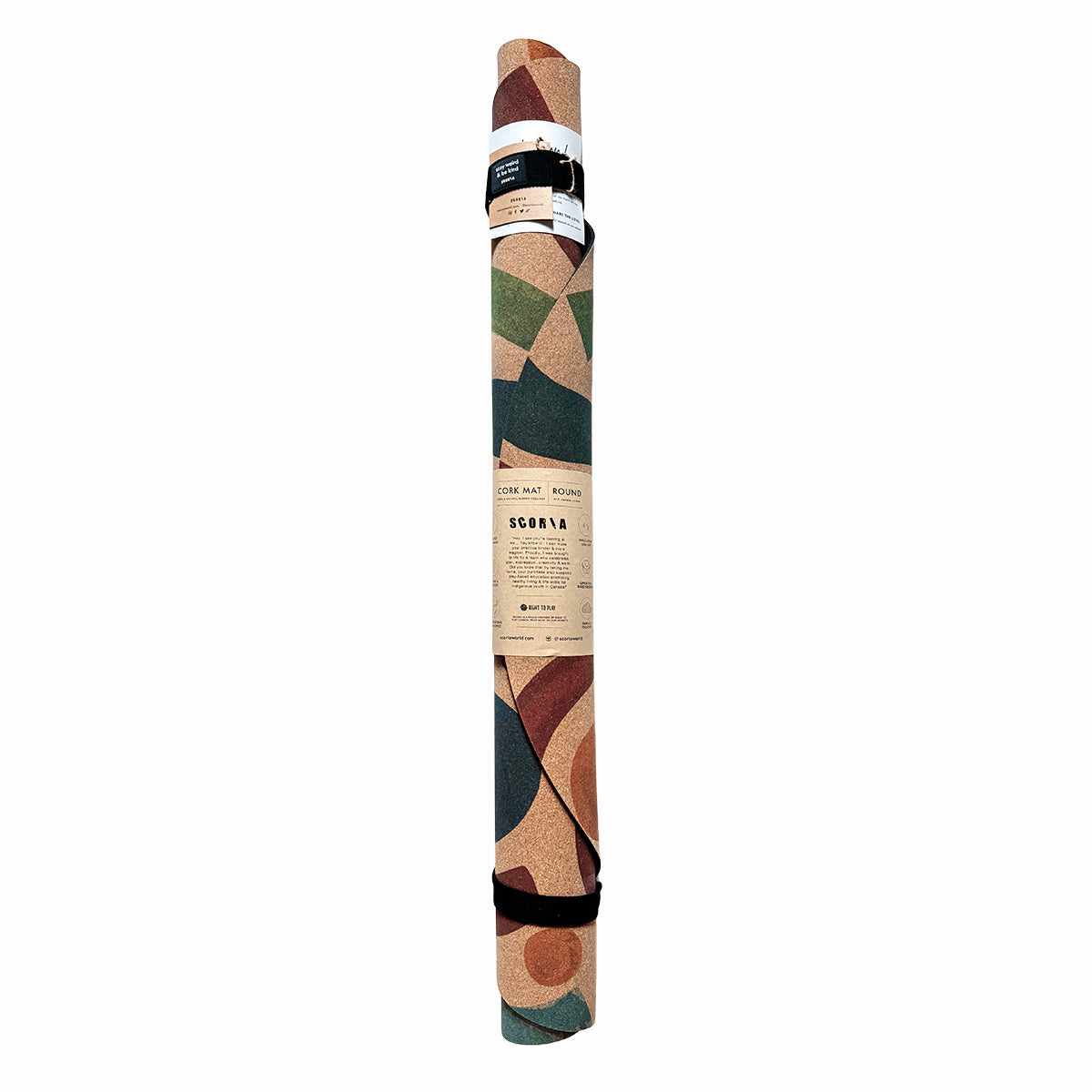 Color Strokes Round Cork Yoga Mat | Multi-use Kids & Baby Mat | 47" dia