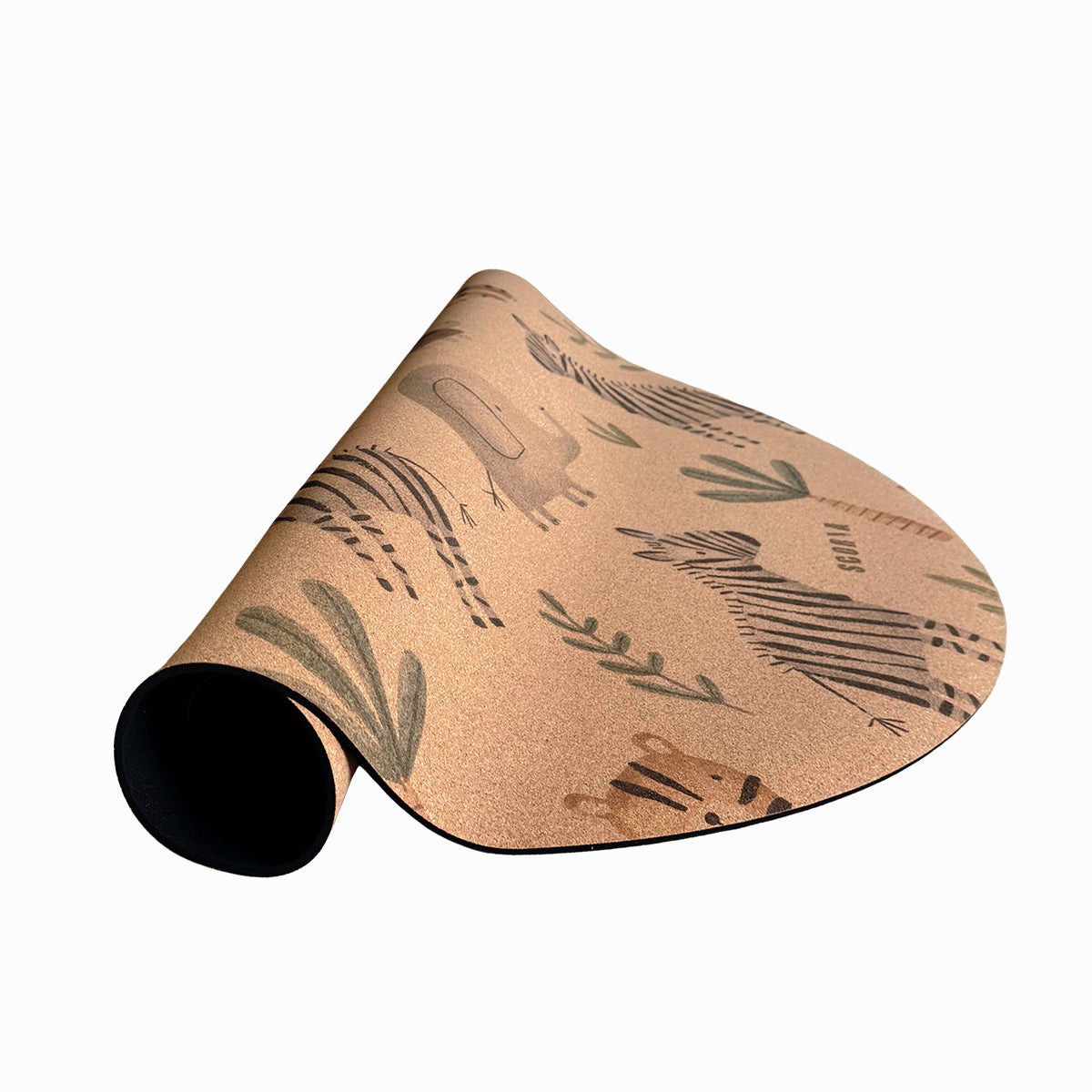 Jungle Adventure Round Baby Mat | Kids Cork Yoga Mat  | Play & Stretch | 47" dia