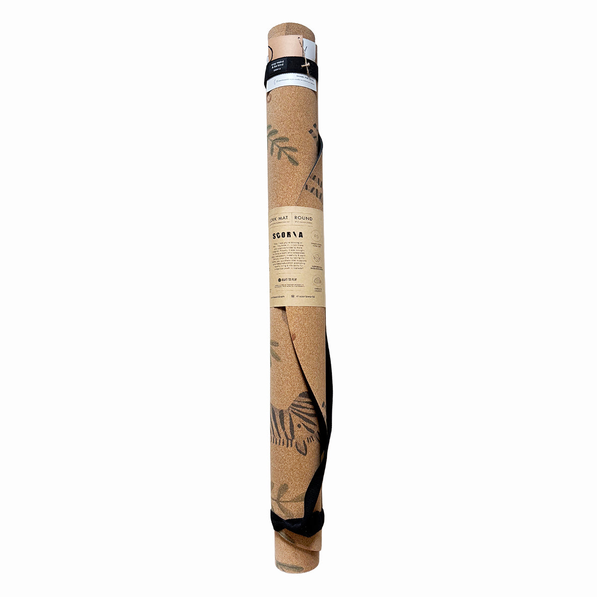 Jungle Adventure Round Baby Mat | Kids Cork Yoga Mat  | Play & Stretch | 47" dia