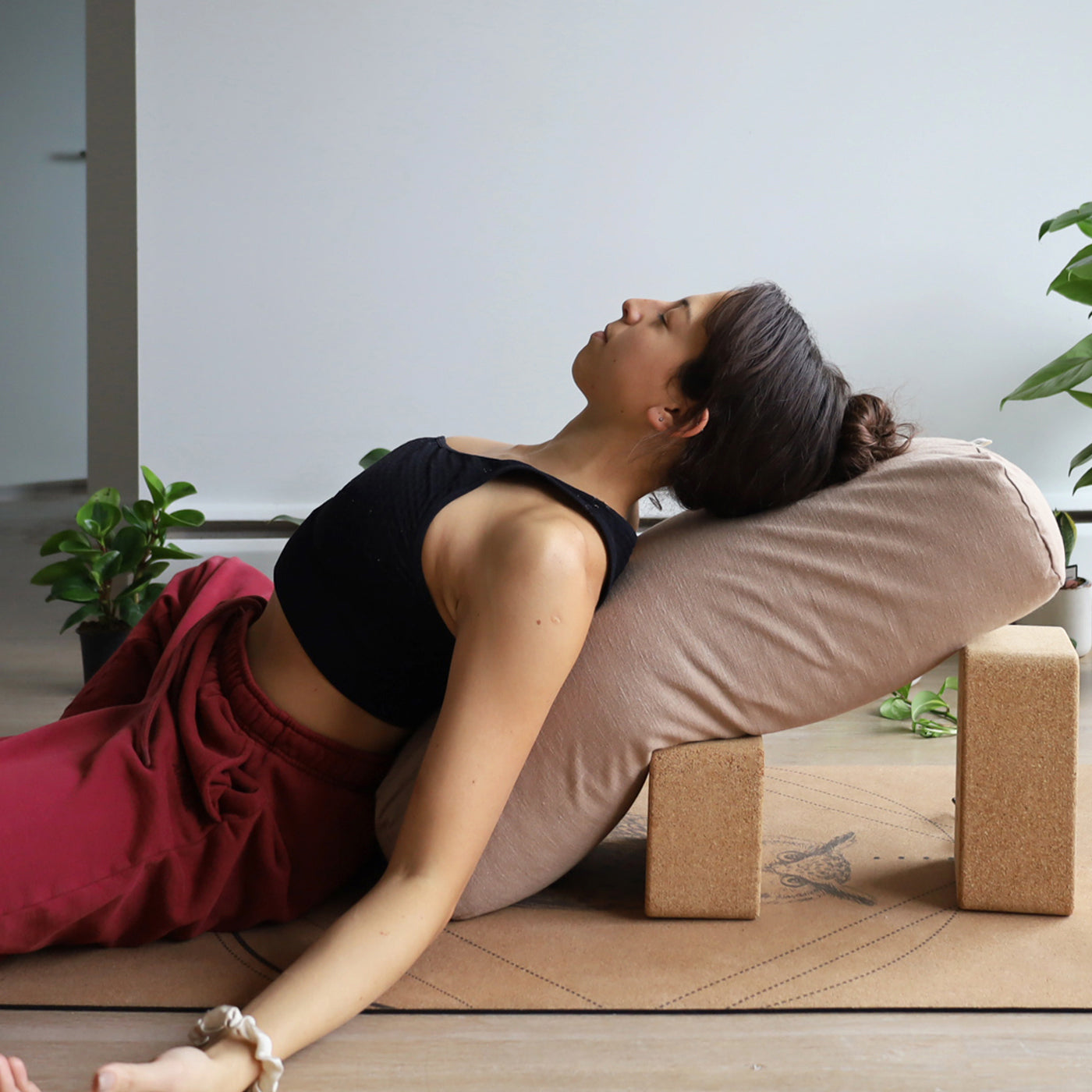 Rectangular Yoga Bolster | Natural & Organic | Muted Brown