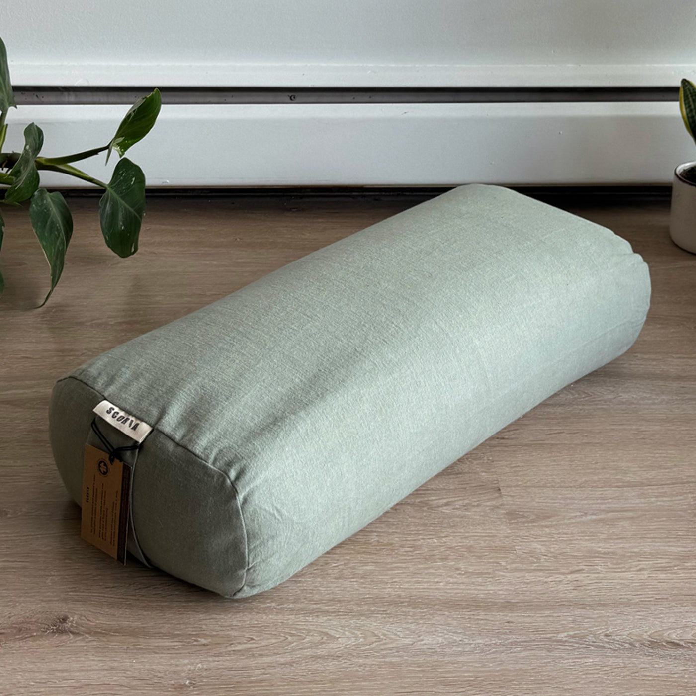 Rectangular Yoga Bolster | Natural & Organic | Sage Green