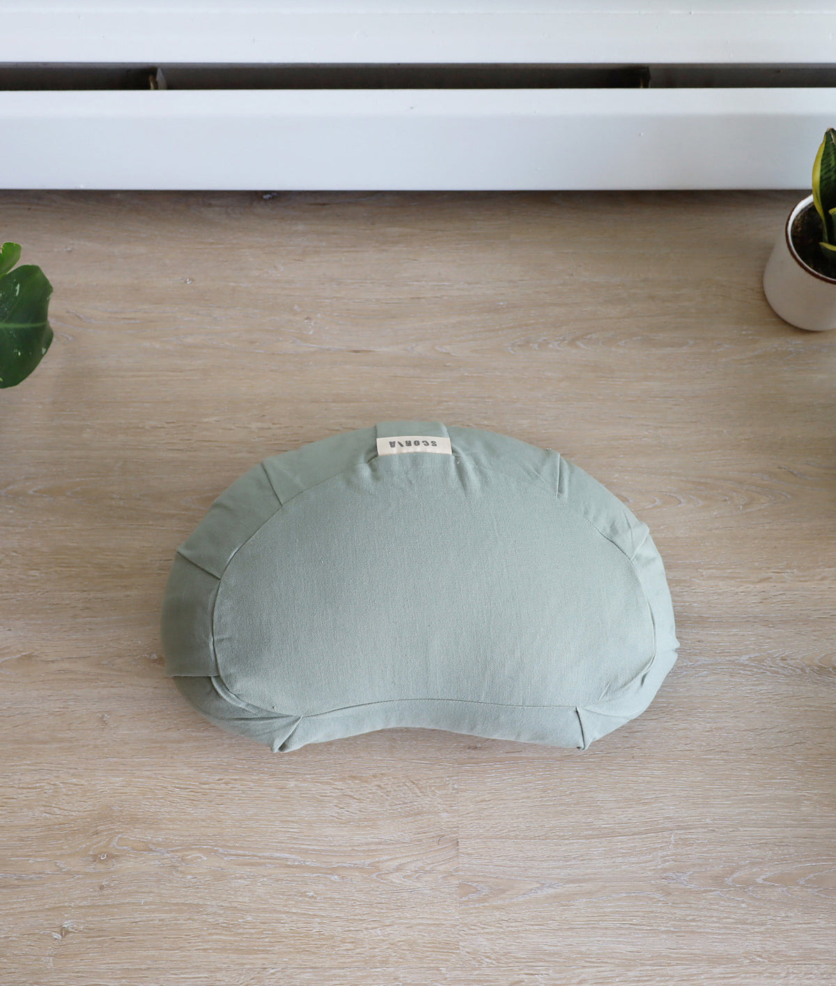 Crescent Natural Meditation Cushion | Sage Green