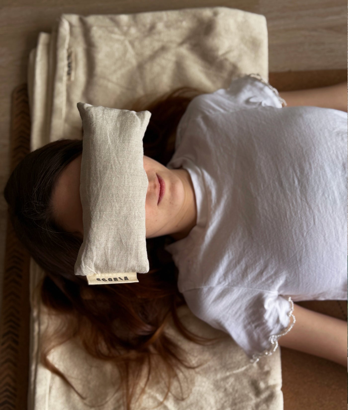 Coussin pour les yeux - Motif feuilles | Naturel et biologique | Parfum lavande 