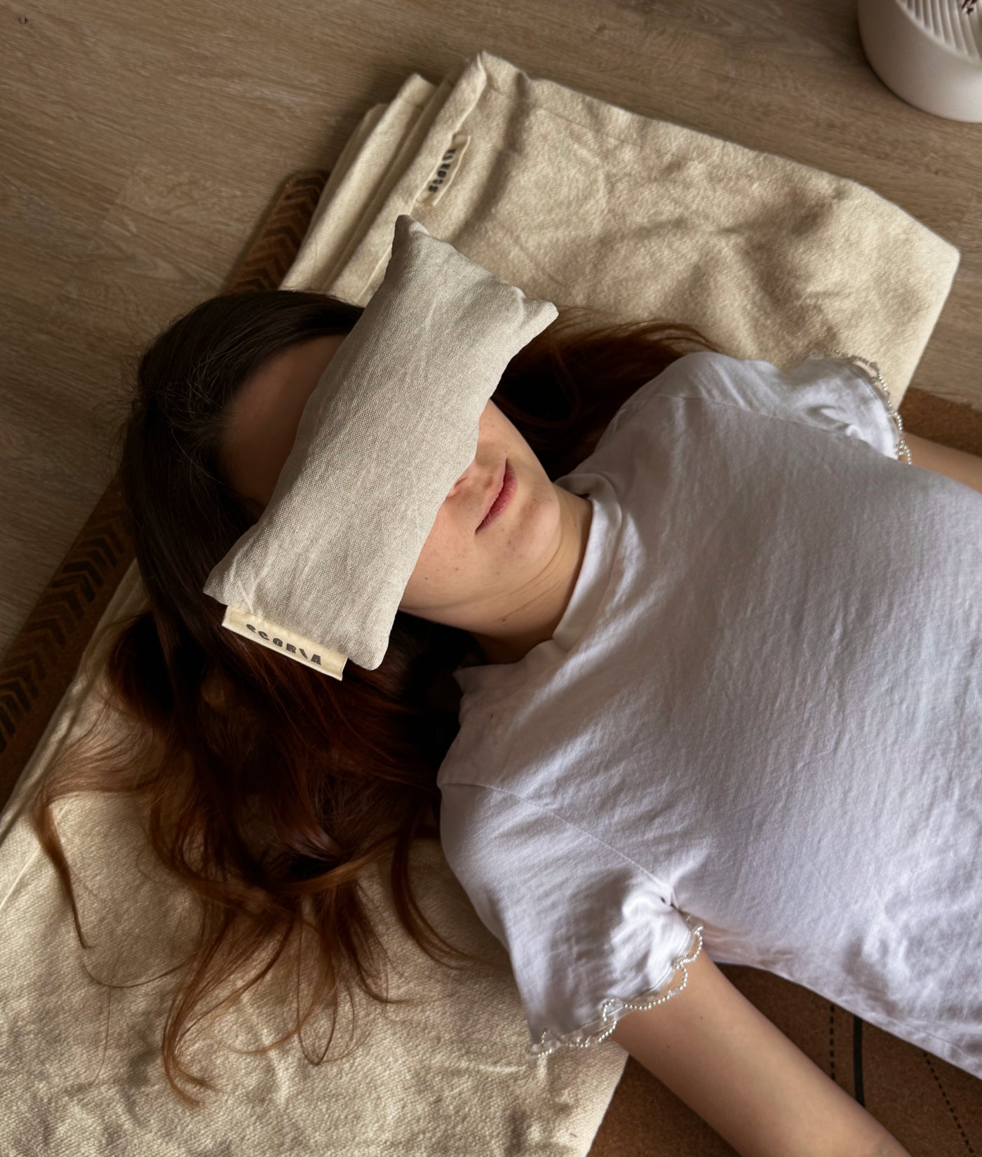 Coussin pour les yeux - Motif feuilles | Naturel et biologique | Parfum lavande 