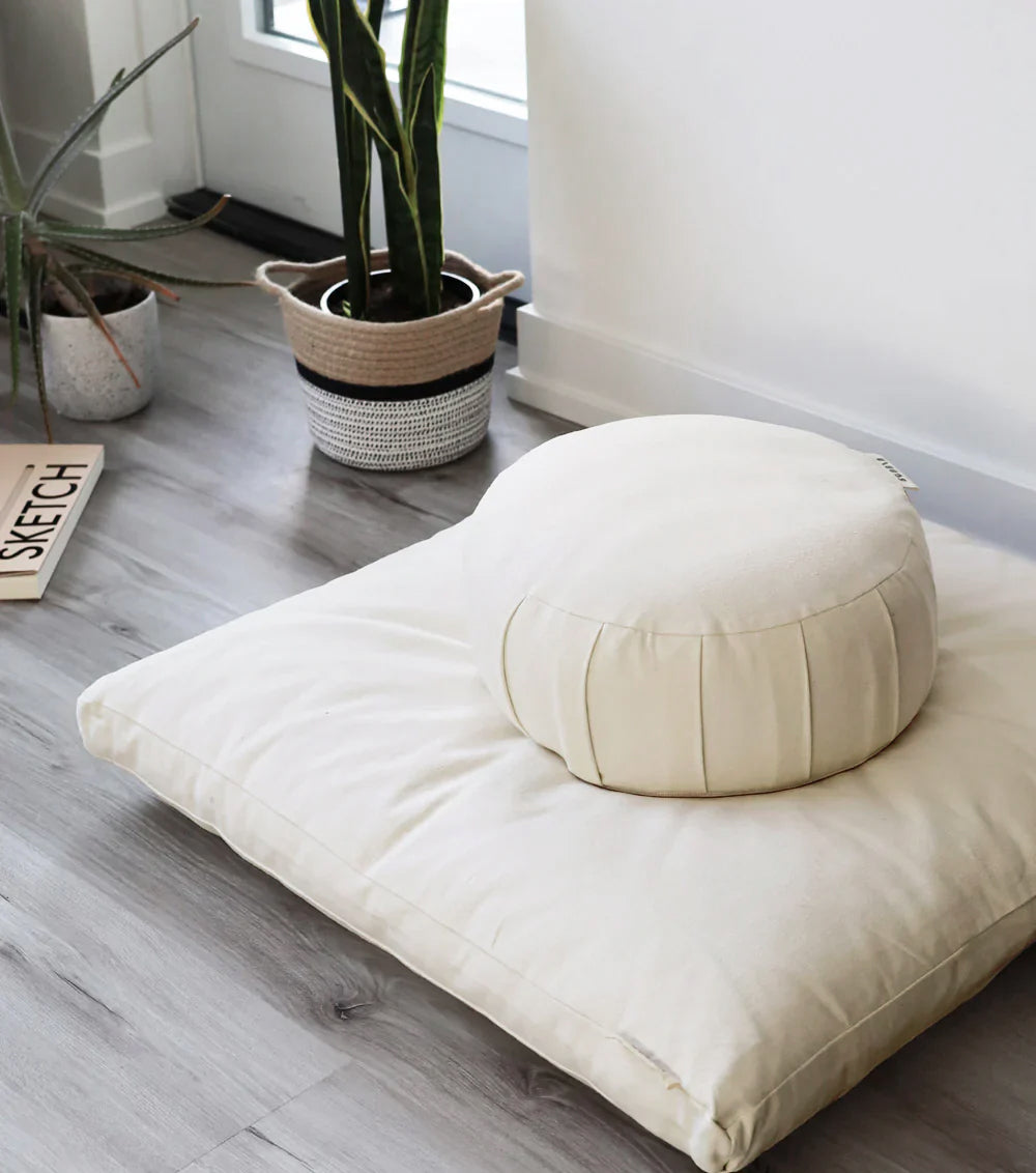 Zabuton Natural & Organic Meditation Mat | Sandy White