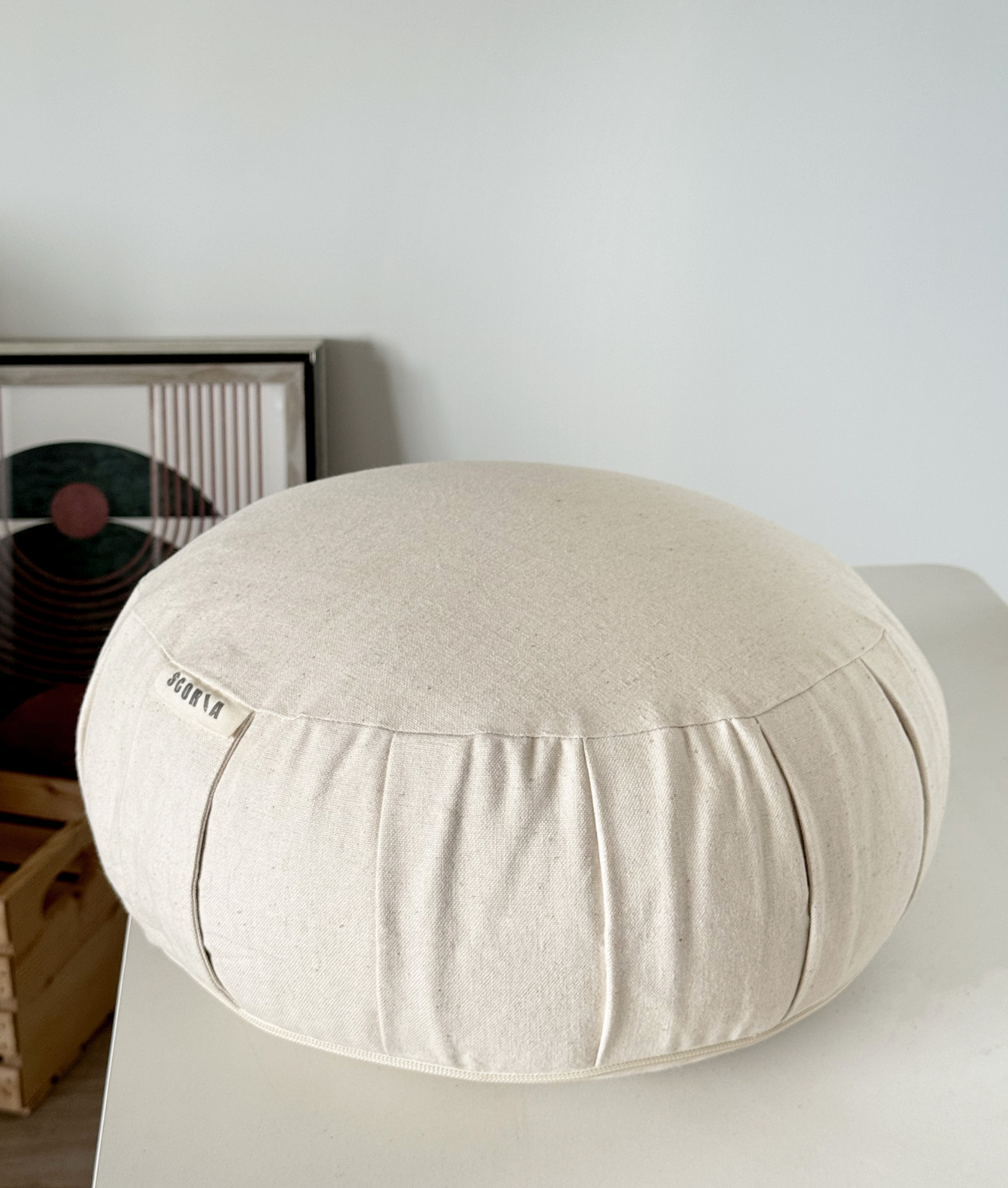 Zafu Natural Meditation Cushion | Ivory White