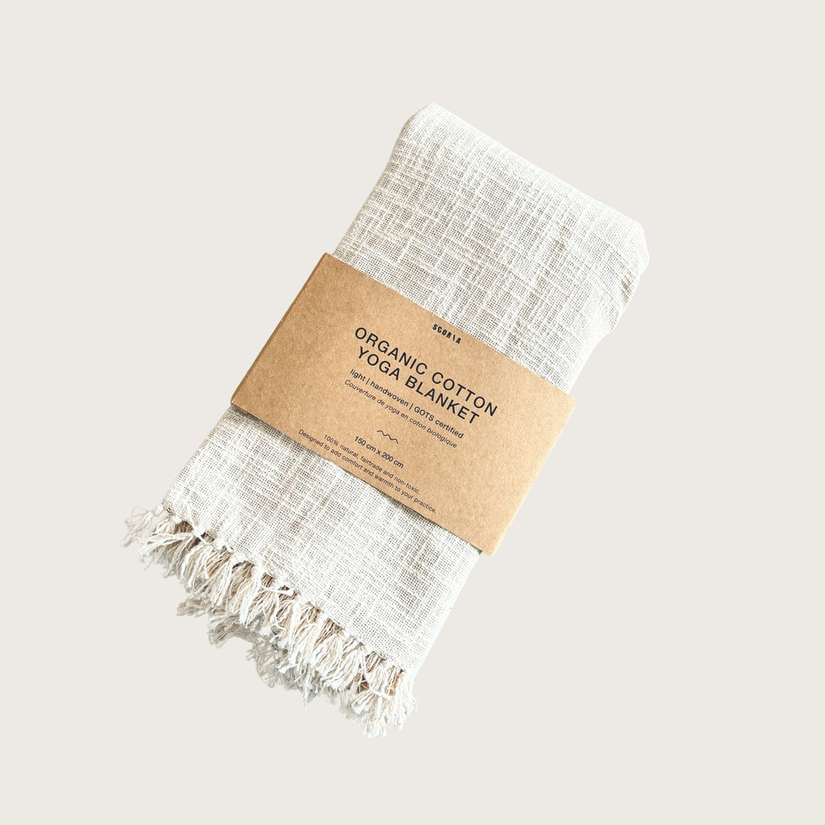 Lightweight Cotton Yoga Blanket with Fringe | Organic & Eco-Friendly