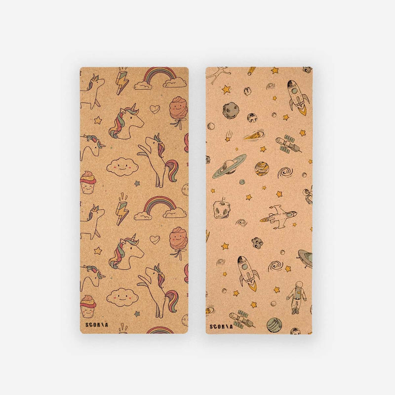 Little Yogi's Pack: Kids Unicorn + Kids Space Cork Mats