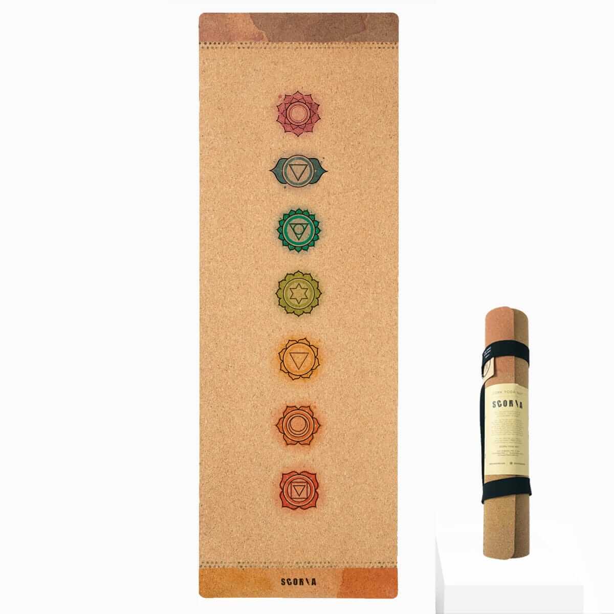 Chakras Alignment Cork Yoga Mat | 4.5MM