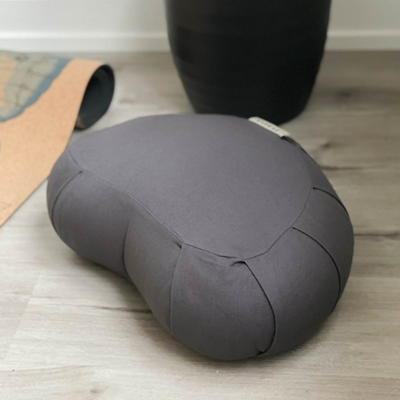 Crescent Natural Meditation Cushion | Shadow Grey