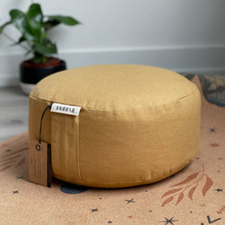 Round Natural Meditation Cushion | Amber Gold