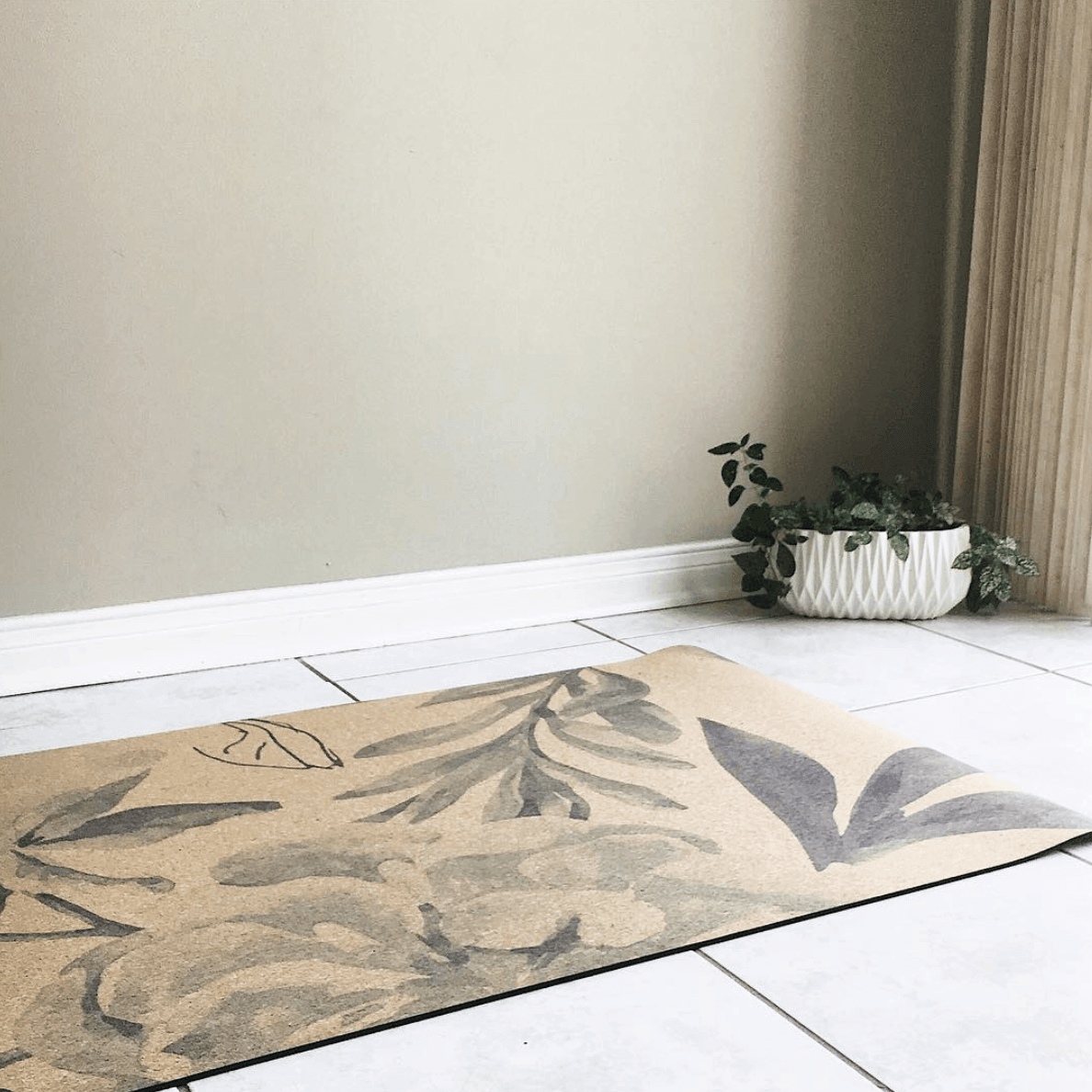 Cork leaf yoga mat shop