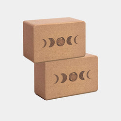 moon phase cork yoga blocks pair scoria