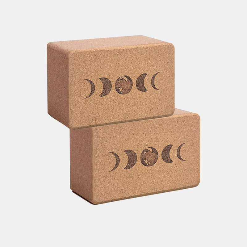 moon phase cork yoga blocks pair scoria