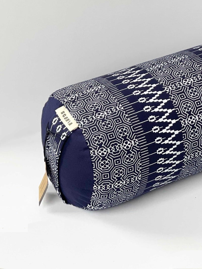 Natural & Organic Yoga Bolster | Navy Print