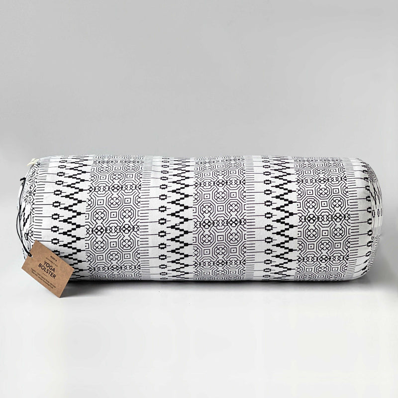 Natural & Organic Yoga Bolster | Black & White Print