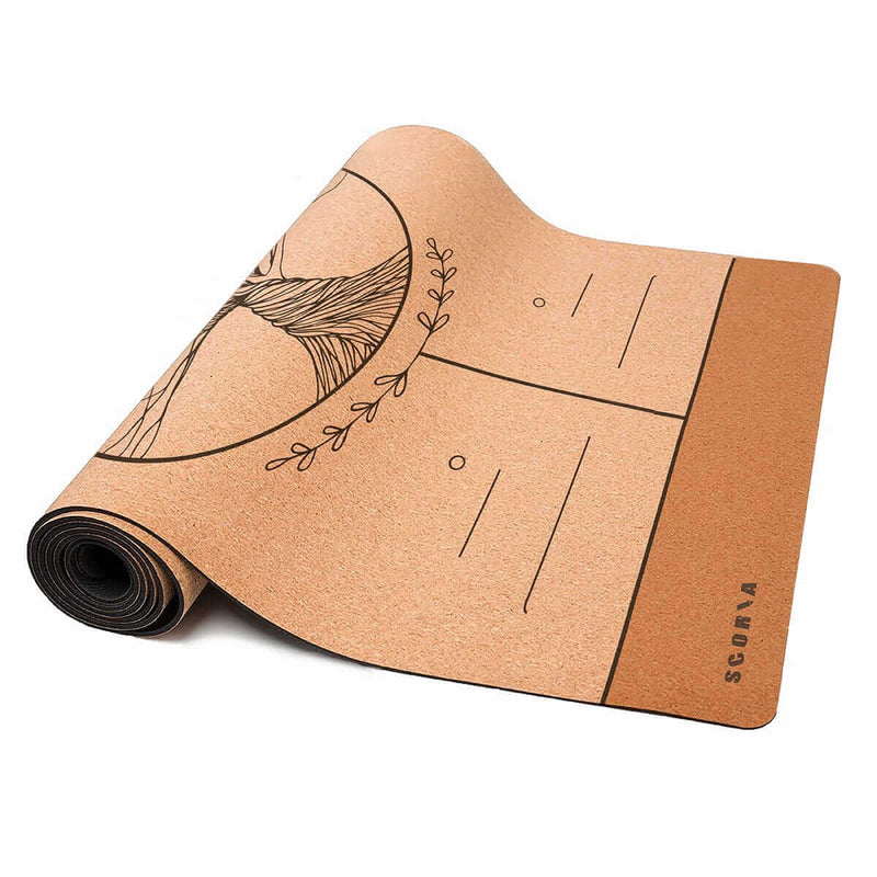 X-Thick Tree of Life Alignment Cork Yoga Mat | 6MM