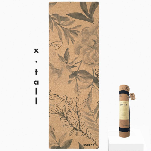 X-TALL Blossom Cork Yoga Mat | 6'7 Long | 4.5MM