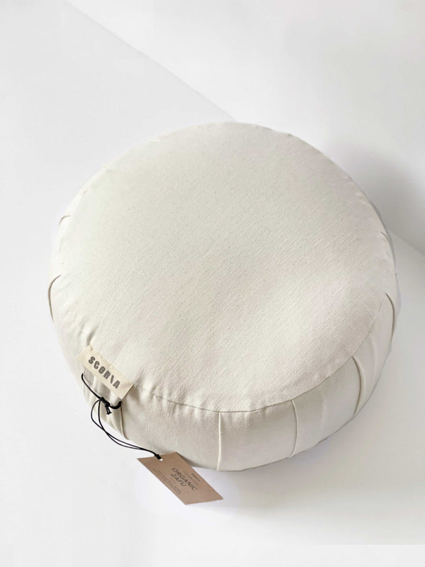 Zafu Natural Meditation Cushion | Sandy White