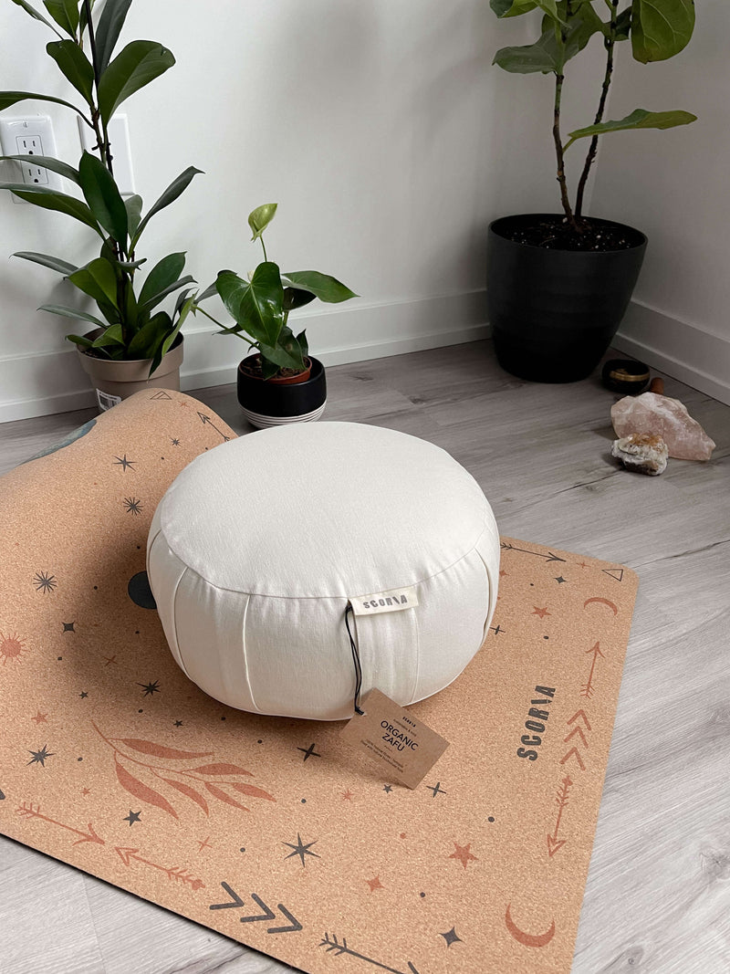 Zafu Natural Meditation Cushion | Sandy White