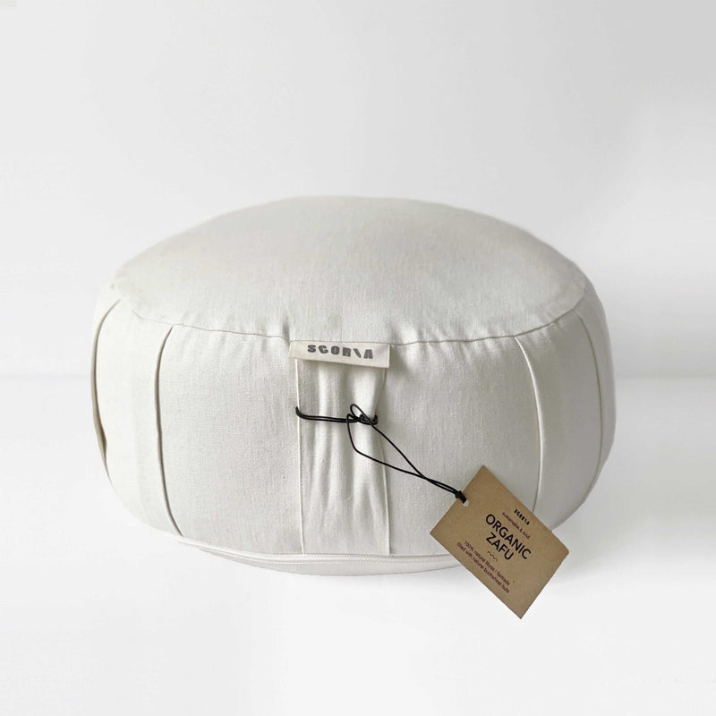 Zafu Natural Meditation Cushion | Sandy White